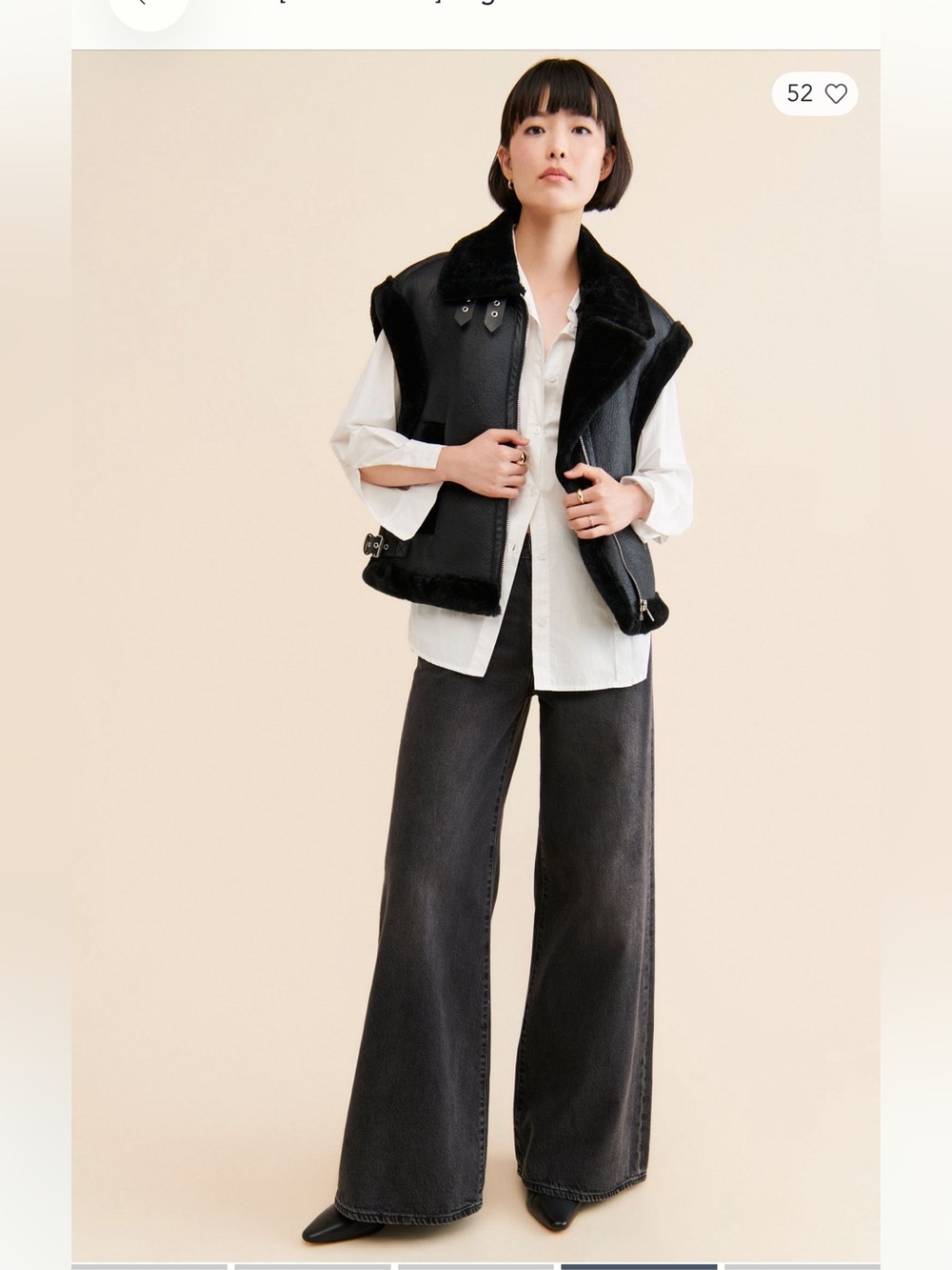 NEW BLANKNYC Vegan Leather Sherpa Oversized Black Vest Buckle Details Moto Sz S - Picture 4 of 12